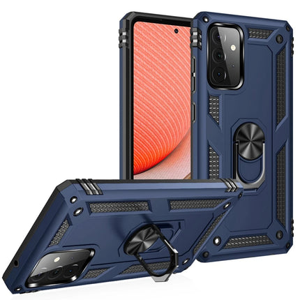 Samsung Galaxy A72 Sofya Yüzüklü Silikon Kapak Kılıf - Lacivert 2