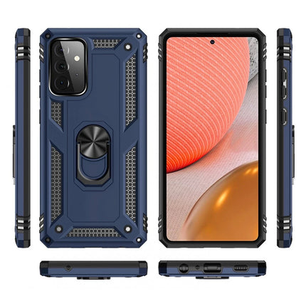 Samsung Galaxy A72 Sofya Yüzüklü Silikon Kapak Kılıf - Lacivert 3
