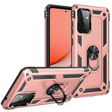 Samsung Galaxy A72 Sofya Yüzüklü Silikon Kapak Kılıf - Rose 2