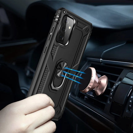 Samsung Galaxy A72 Sofya Yüzüklü Silikon Kapak Kılıf - Siyah 7