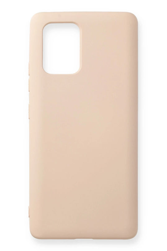 Samsung Galaxy A91 / S10 Lite Nano içi Kadife Silikon Kılıf - Pudra