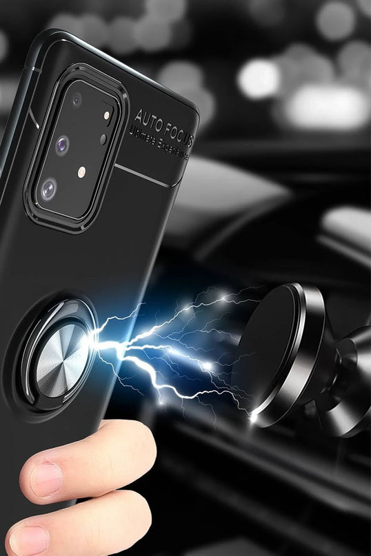 Samsung Galaxy A91 / S10 Lite Range Yüzüklü Silikon Kılıf - Mavi 3