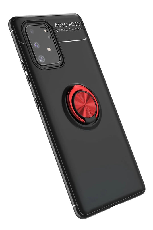 Samsung Galaxy A91 / S10 Lite Range Yüzüklü Silikon Kılıf - Siyah 2