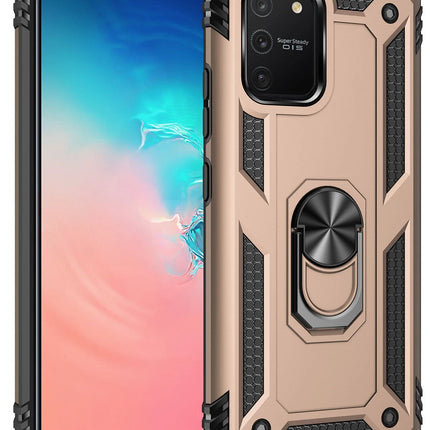 Samsung Galaxy A91 / S10 Lite Sofya Yüzüklü Silikon Kapak Kılıf - Gold