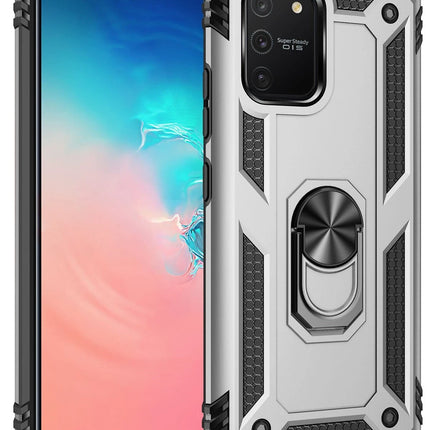 Samsung Galaxy A91 / S10 Lite Sofya Yüzüklü Silikon Kapak Kılıf - Gümüş