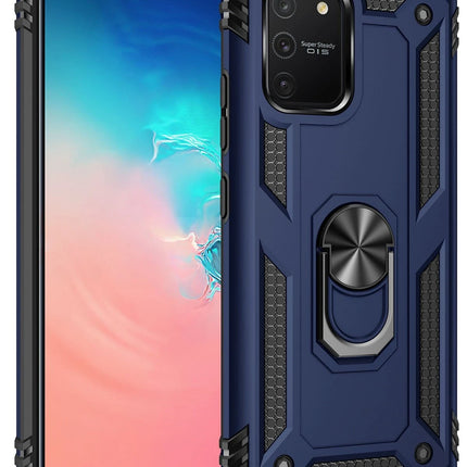 Samsung Galaxy A91 / S10 Lite Sofya Yüzüklü Silikon Kapak Kılıf - Lacivert