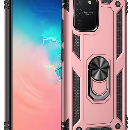 Samsung Galaxy A91 / S10 Lite Sofya Yüzüklü Silikon Kapak Kılıf - Rose