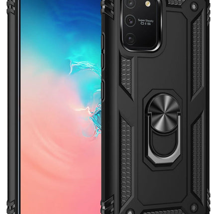 Samsung Galaxy A91 / S10 Lite Sofya Yüzüklü Silikon Kapak Kılıf - Siyah