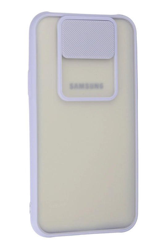 Samsung Galaxy J7 Palm Buzlu Kamera Sürgülü Silikon Kılıf - Lila 2