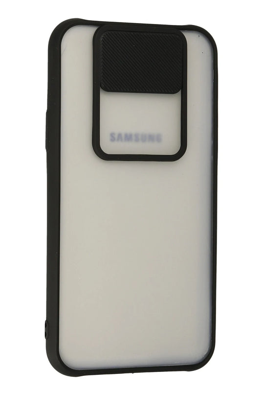 Samsung Galaxy J7 Palm Buzlu Kamera Sürgülü Silikon Kılıf - Siyah 2