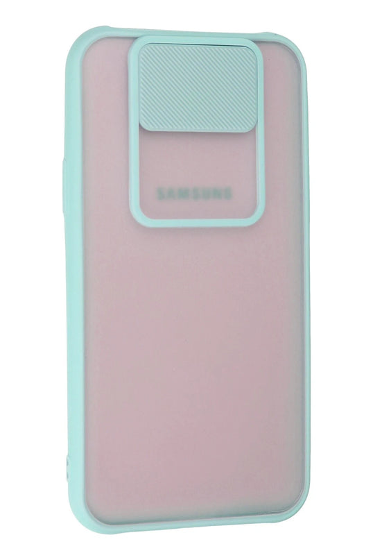 Samsung Galaxy J7 Palm Buzlu Kamera Sürgülü Silikon Kılıf - Turkuaz 2