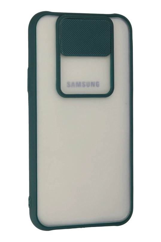 Samsung Galaxy J7 Palm Buzlu Kamera Sürgülü Silikon Kılıf - Yeşil 2