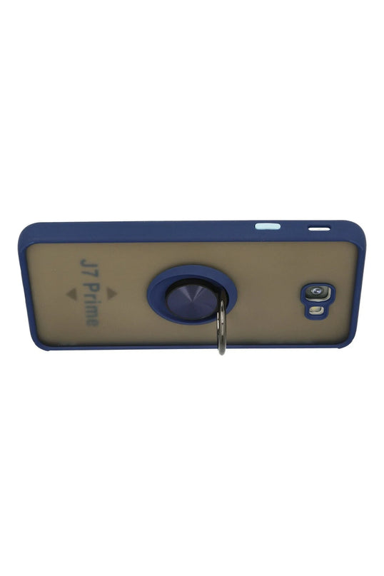 Samsung Galaxy J7 Prime Montreal Yüzüklü Silikon Kapak Kılıf - Lacivert 3