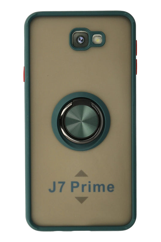 Samsung Galaxy J7 Prime Montreal Yüzüklü Silikon Kapak Kılıf - Yeşil