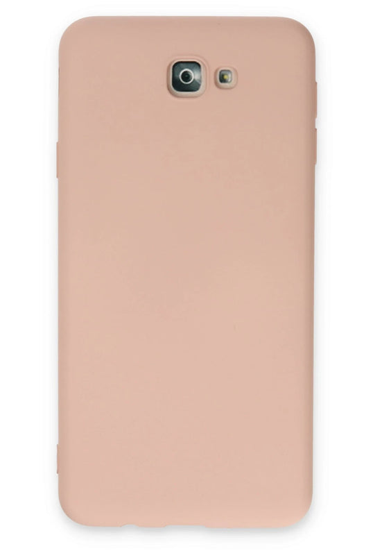 Samsung Galaxy J7 Prime Nano içi Kadife Silikon Kılıf - Pudra