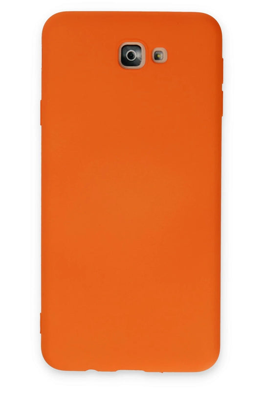 Samsung Galaxy J7 Prime Nano içi Kadife Silikon Kılıf - Turuncu