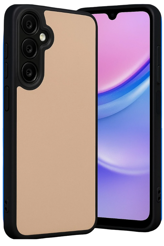 Samsung Galaxy M15 Aras Deri Kapak Kılıf - Pudra