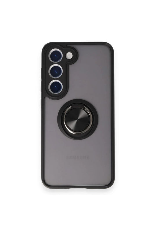 Samsung Galaxy M15 Montreal Yüzüklü Silikon Kapak Kılıf - Siyah