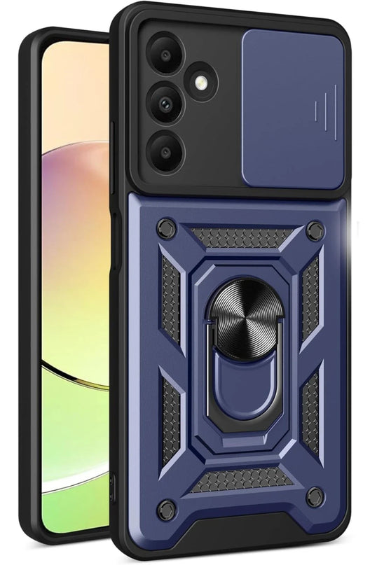 Samsung Galaxy M15 Pars Lens Yüzüklü Silikon Kılıf - Lacivert