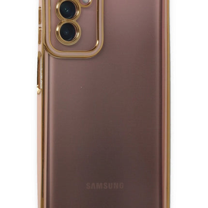 Samsung Galaxy M23 Liva Lens Silikon Kılıf - Pudra
