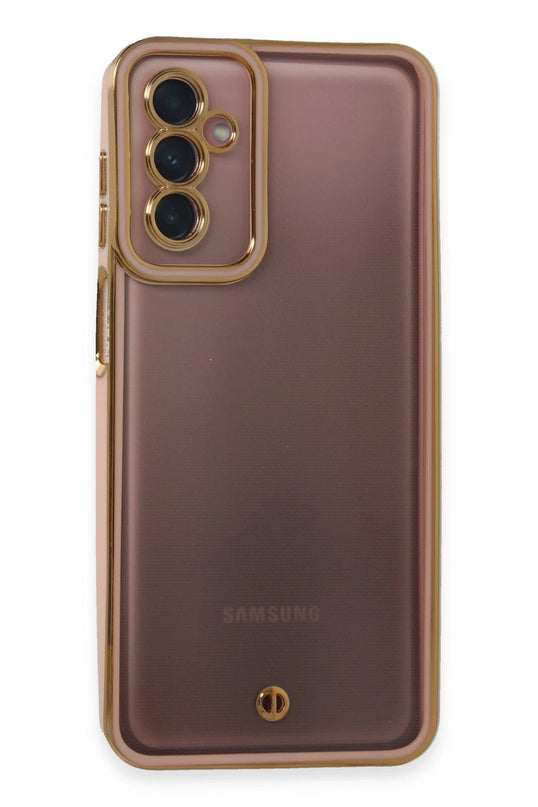 Samsung Galaxy M23 Liva Lens Silikon Kılıf - Pudra