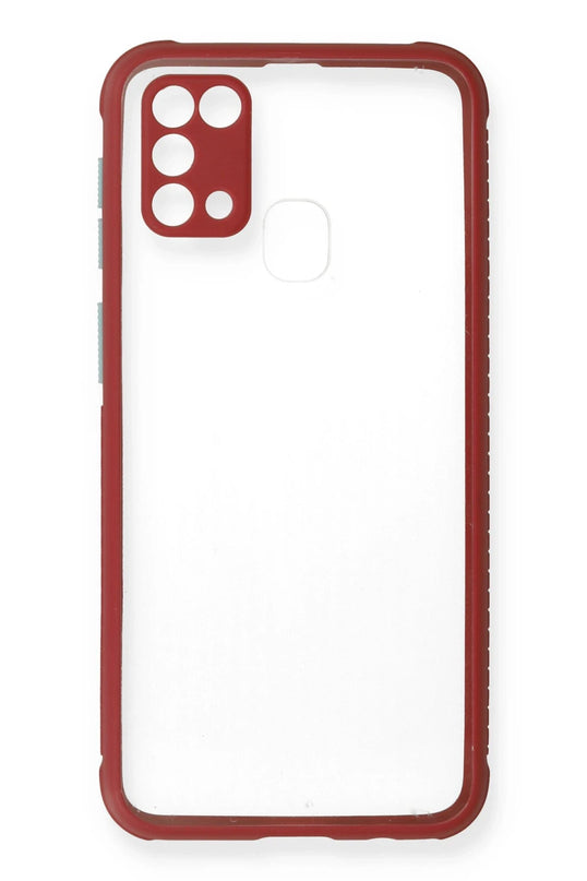 Samsung Galaxy M31 Miami Şeffaf Silikon Kılıf - Fuşya 2