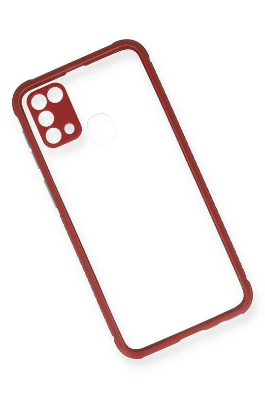 Samsung Galaxy M31 Miami Şeffaf Silikon Kılıf - Fuşya 3