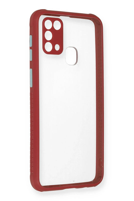 Samsung Galaxy M31 Miami Şeffaf Silikon Kılıf - Fuşya