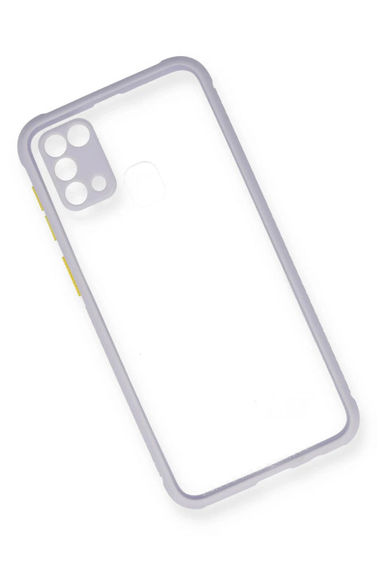 Samsung Galaxy M31 Miami Şeffaf Silikon Kılıf - Lila 3