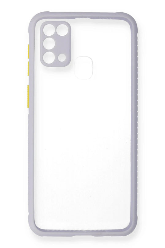 Samsung Galaxy M31 Miami Şeffaf Silikon Kılıf - Lila 2