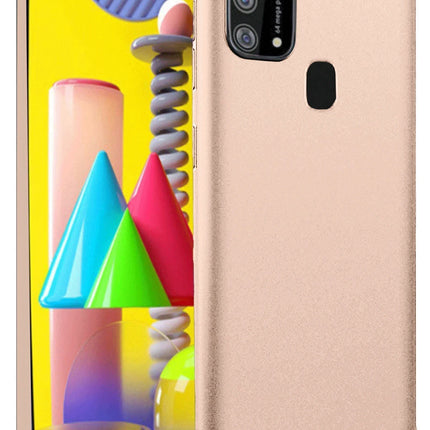 Samsung Galaxy M31 Nano içi Kadife Silikon Kılıf - Pudra