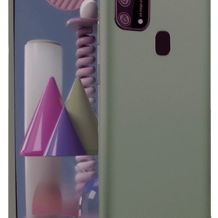 Samsung Galaxy M31 Nano içi Kadife Silikon Kılıf - Koyu Yeşil