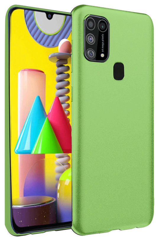 Samsung Galaxy M31 Nano içi Kadife Silikon Kılıf - Yeşil