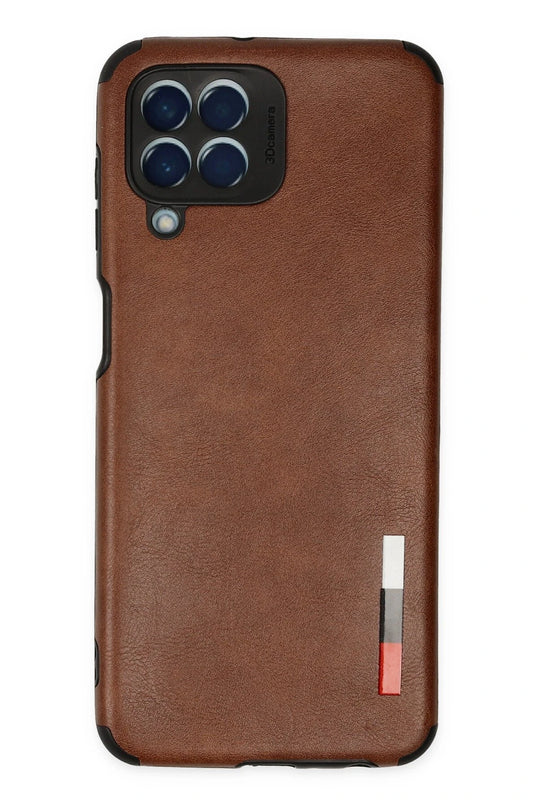 Samsung Galaxy M33 Loop Deri Silikon Kılıf - Kahverengi