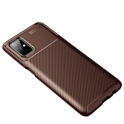 Samsung Galaxy M51 Auto Focus Karbon Kapak Kılıf - Kahverengi 2