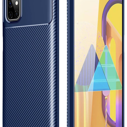 Samsung Galaxy M51 Auto Focus Karbon Kapak Kılıf - Lacivert