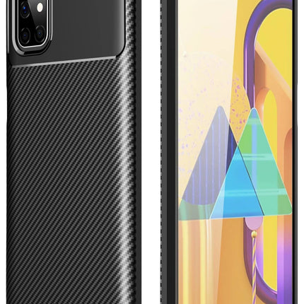 Samsung Galaxy M51 Auto Focus Karbon Kapak Kılıf - Siyah