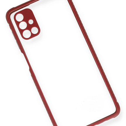 Samsung Galaxy M51 Miami Şeffaf Silikon Kılıf - Fuşya 3