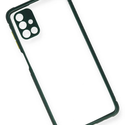 Samsung Galaxy M51 Miami Şeffaf Silikon Kılıf - Koyu Yeşil 3