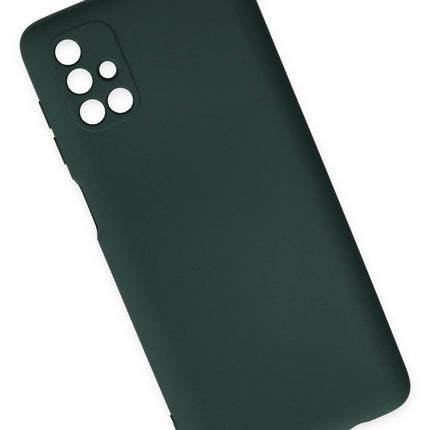 Samsung Galaxy M51 Nano içi Kadife Silikon Kılıf - Koyu Yeşil 2