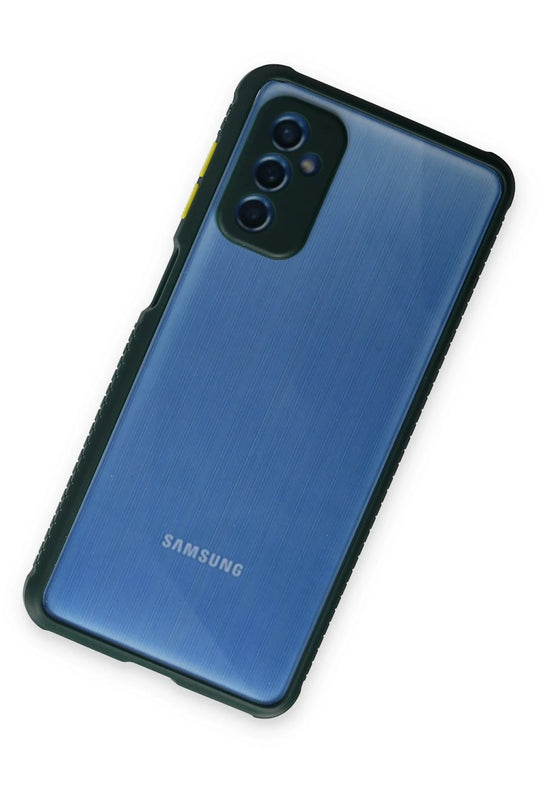 Samsung Galaxy M52 5G Miami Şeffaf Silikon Kılıf - Koyu Yeşil 3