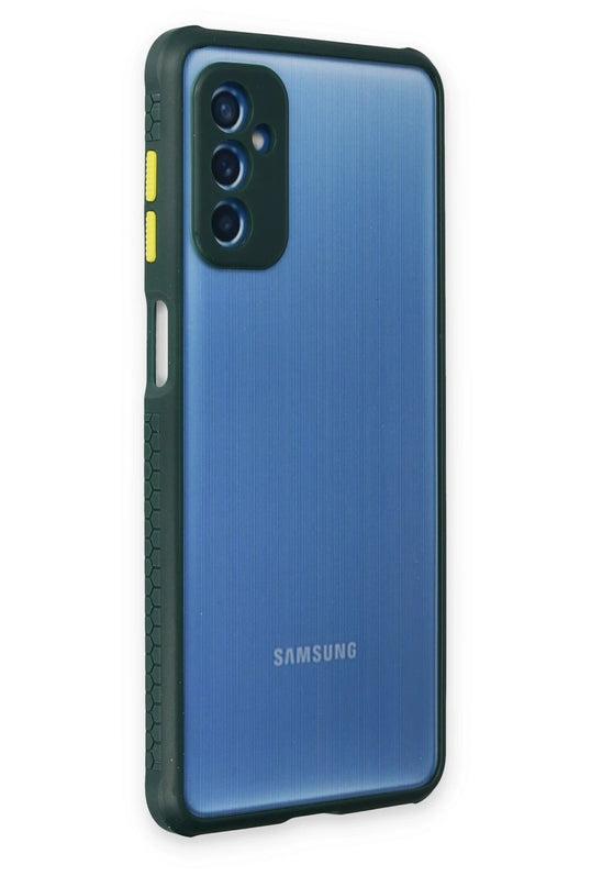 Samsung Galaxy M52 5G Miami Şeffaf Silikon Kılıf - Koyu Yeşil 4
