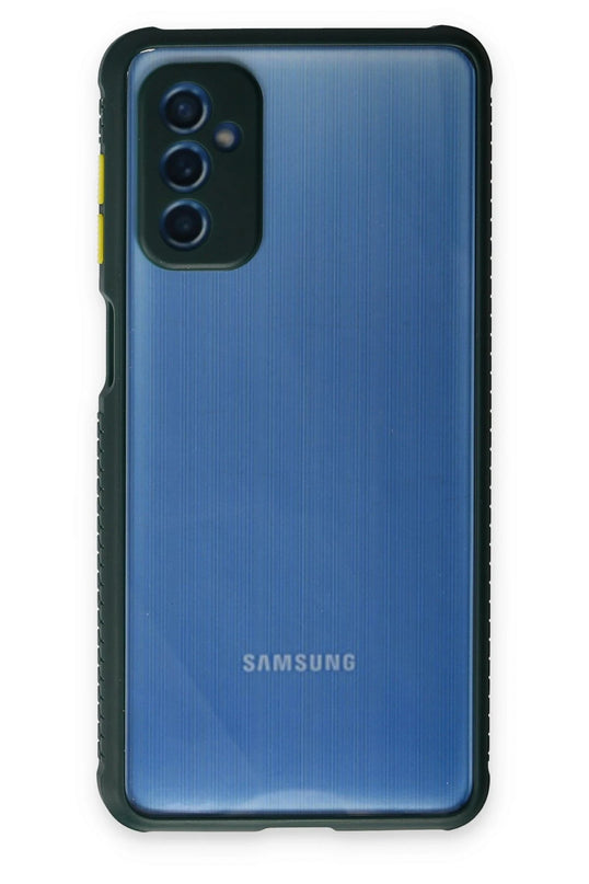 Samsung Galaxy M52 5G Miami Şeffaf Silikon Kılıf - Koyu Yeşil