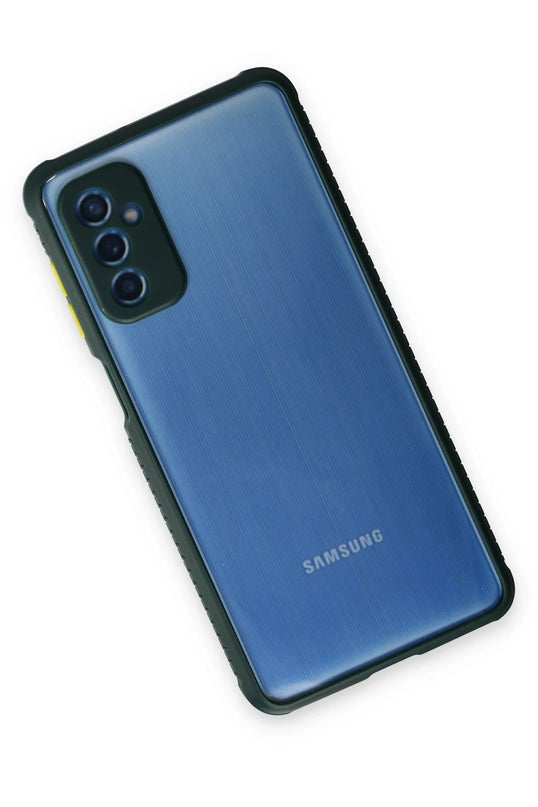 Samsung Galaxy M52 5G Miami Şeffaf Silikon Kılıf - Koyu Yeşil 2