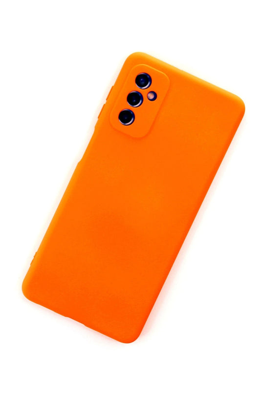 Samsung Galaxy M52 5G Nano içi Kadife Silikon Kılıf - Turuncu 3