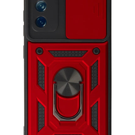 Samsung Galaxy S20 FE Pars Lens Yüzüklü Silikon Kılıf - Kırmızı
