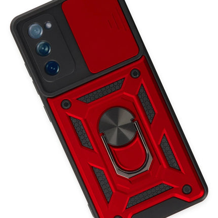 Samsung Galaxy S20 FE Pars Lens Yüzüklü Silikon Kılıf - Kırmızı 3