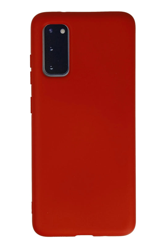 Samsung Galaxy S20 Nano içi Kadife Silikon Kılıf - Kırmızı