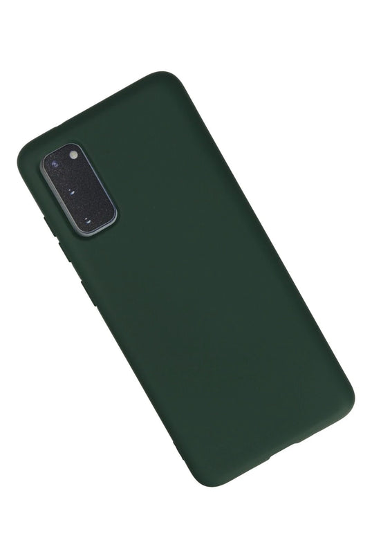 Samsung Galaxy S20 Nano içi Kadife Silikon Kılıf - Koyu Yeşil 2