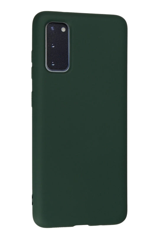 Samsung Galaxy S20 Nano içi Kadife Silikon Kılıf - Koyu Yeşil 3